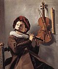 Player Canvas Paintings - Young Flute Player